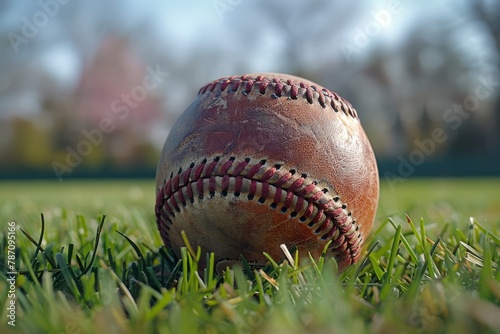 A baseball sitting on a pitching mound.