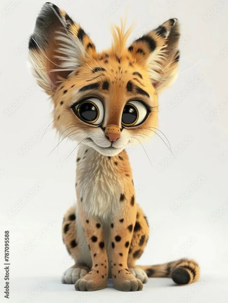 3D illustration of a leopard isolated on a white background 3D illustration of a leopard isolated on a white background