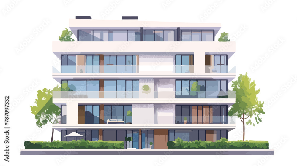 Modern illustration of a spacious residential building