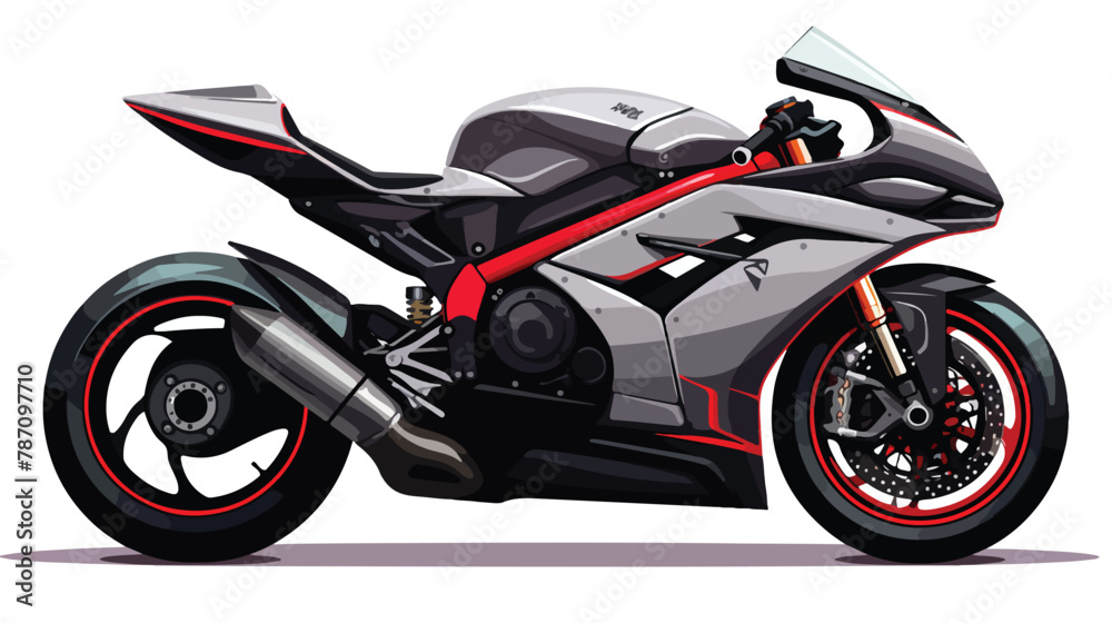 Modern racing bike vector flat illustration Vector illustration