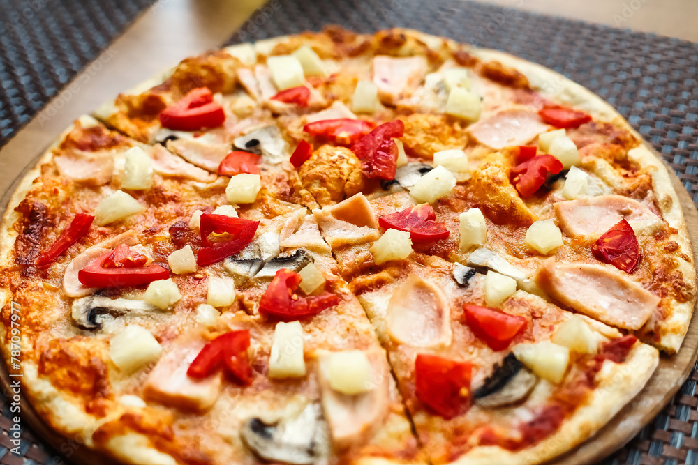 Pizza on Wooden Cutting Board Pizza on Wooden Cutting Board