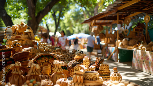 Bustling Artisan Fair Under the Canopy: A Feast of Crafts and Creativity