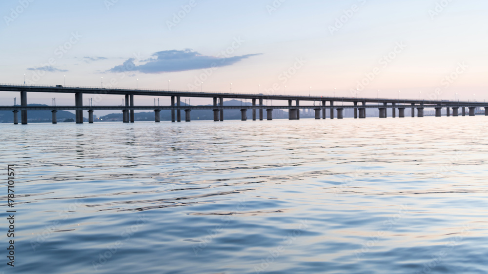 Long bridge over the sea