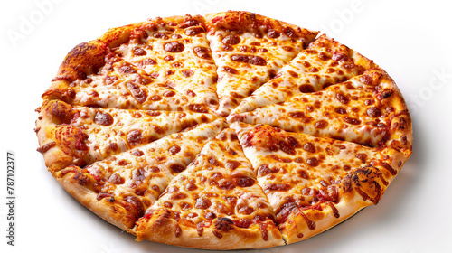 Realistic photo of italian cheese pizza. Creative artistic diplay of fresh ingredients. AI Generative pizza. 