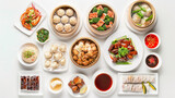 Realistic photo of asian food. Creative artistic diplay of fresh ingredients. AI Generative. 
