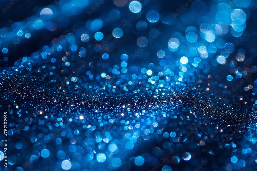 Sparkling blue bokeh effect creating an abstract background reminiscent of a starry night sky Sparkling blue bokeh effect creating an abstract background reminiscent of a starry night sky