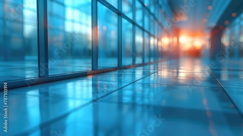 Blurred Glass Wall of Modern Business Office