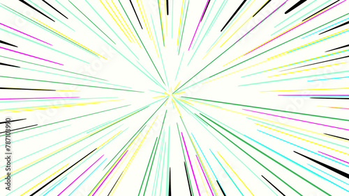 	カラフルなオリジナル集中線