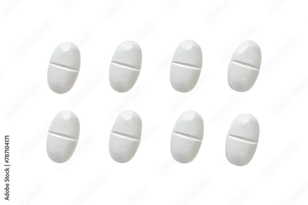 White pills isolated on white background. White pills isolated on white background.
