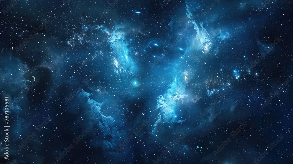 Fototapeta premium Blue transparent water isolated on blue background