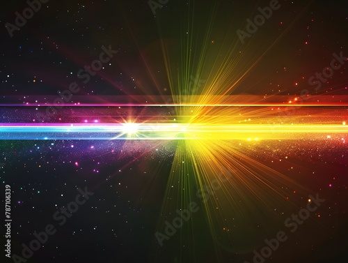 Glittering prism dark background of gradation where light enters from the left and right.