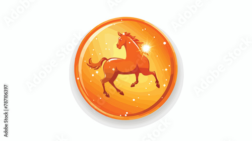 Orange Sagittarius zodiac sign icon isolated on white