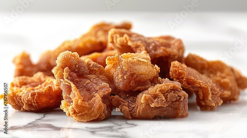 Hyperrealistic Fried Chicken Pieces with white Background