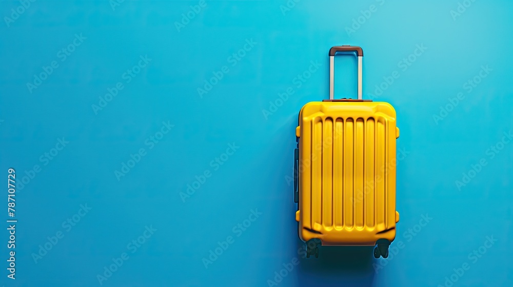 Packed suitcases on blue background. Travel concept Packed suitcases on blue background. Travel concept