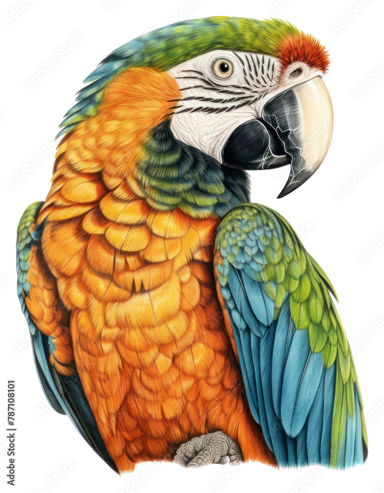 Fototapeta premium PNG Vintage drawing parrot animal sketch bird