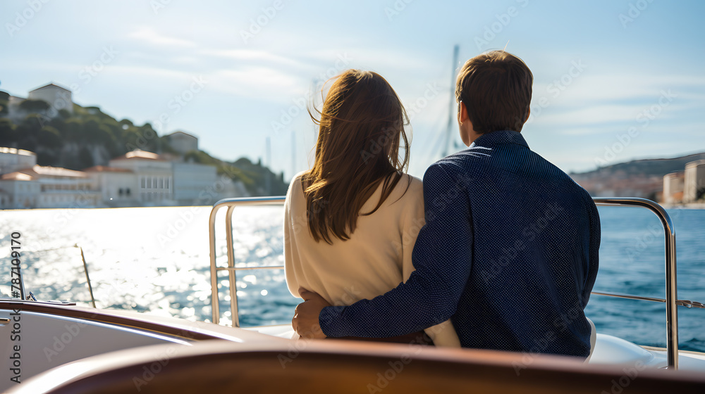 Their love is bigger than the ocean. Rearview shot of an affectionate young couple enjoying a boat ride on the lake.