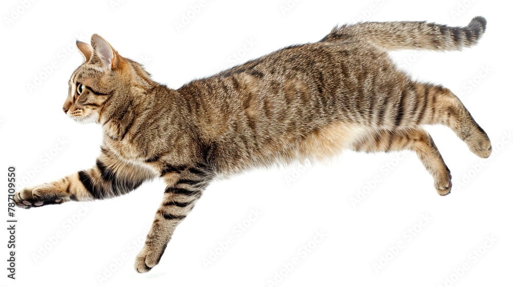 Fototapeta premium 黒背景〜飛びつく猫03