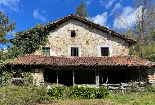 Abandoned farm house along the Camino del Norte in Spain