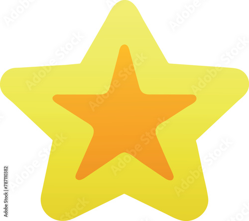 isolated 3d star, icon colored shapes gradient