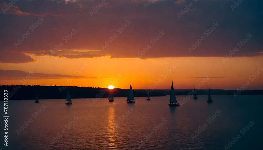 sunset over the river
