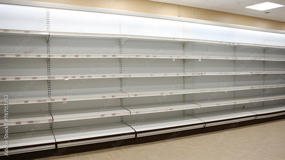 Obraz premium Store interior with shelves, refrigerators, showcase and cash register
