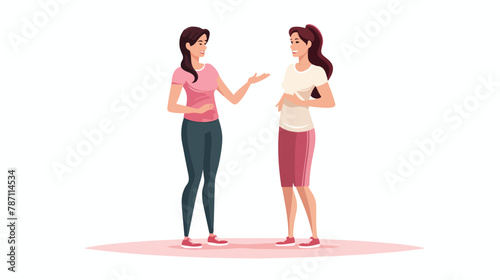 A woman consulting a fitness instructor for weight