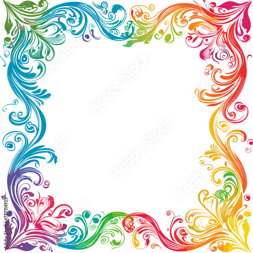vector multicolored frame on white background .Generative AI