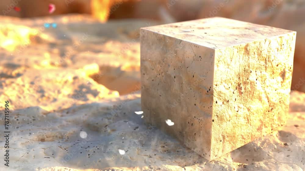 sandstone material cubic shape. seamless looping overlay 4k virtual video animation background sandstone material cubic shape. seamless looping overlay 4k virtual video animation background