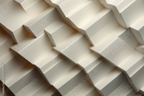 A detailed view of a wall constructed entirely from white boxes, creating a repetitive and geometric pattern. The uniformity of the boxes adds a sense of structure and organization to the composition photo