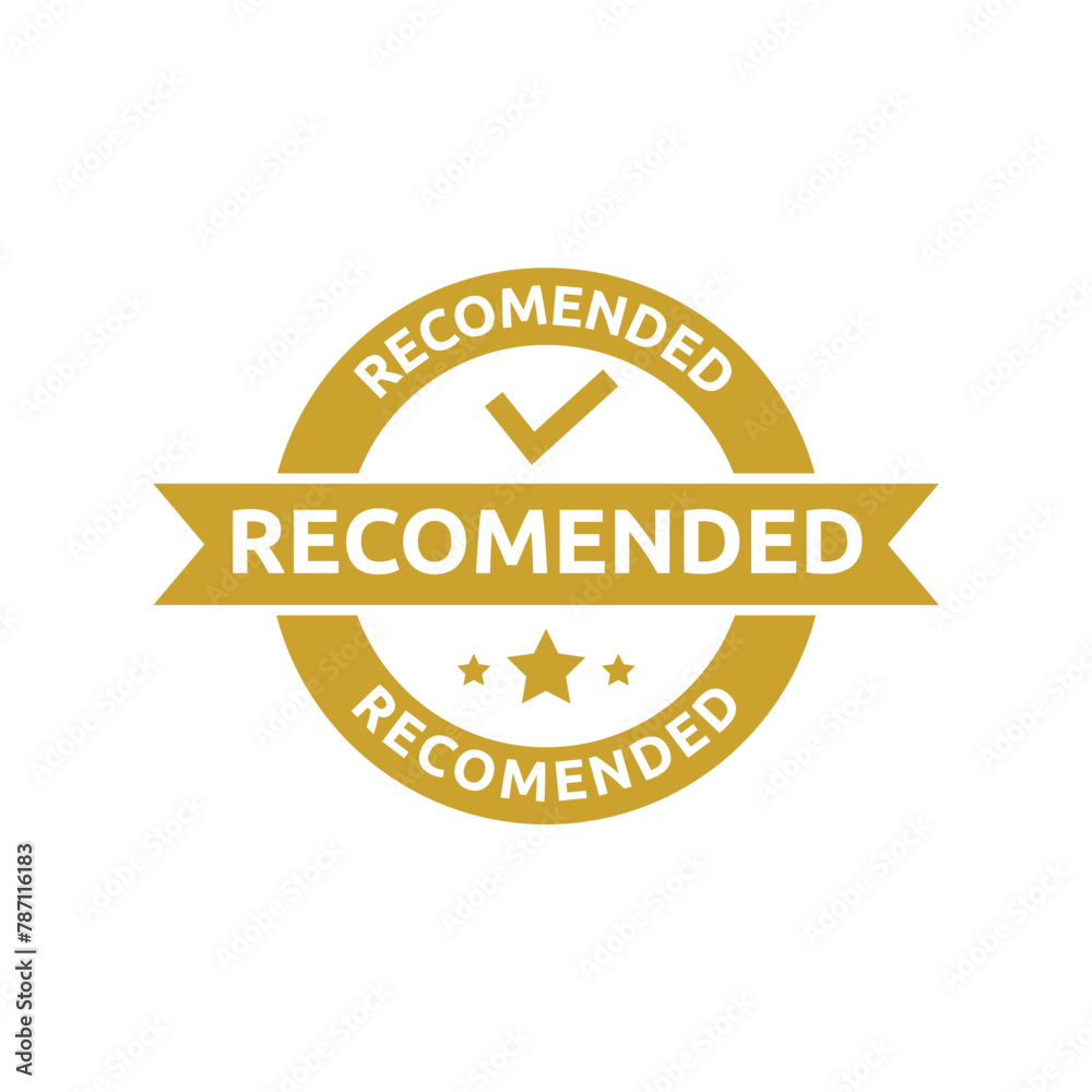 Recommended sticker label. Recommendation tag. Vector illustration.