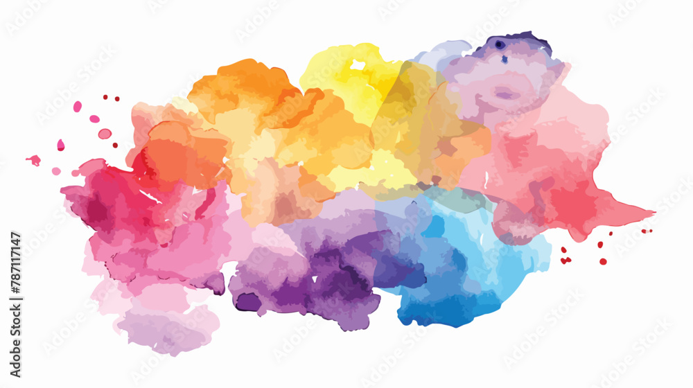 Abstract colorful watercolor on white background