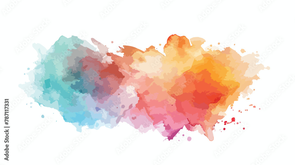 Abstract colorful watercolor on white background