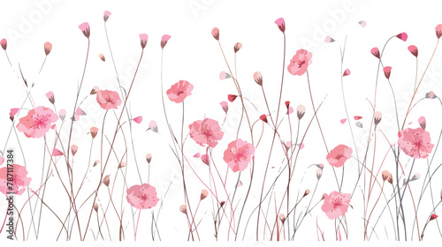 Fototapeta Naklejka Na Ścianę i Meble -  Abstract composition of pink wild flower and multiple