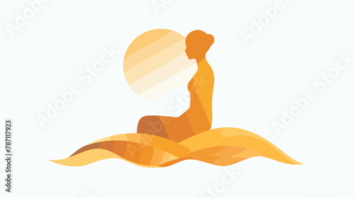 Abstract female figure as a part of dune sand vector