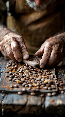 coffee beans on a table