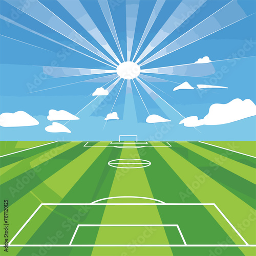 vector drawing of a football field on a white background .Generative AI
