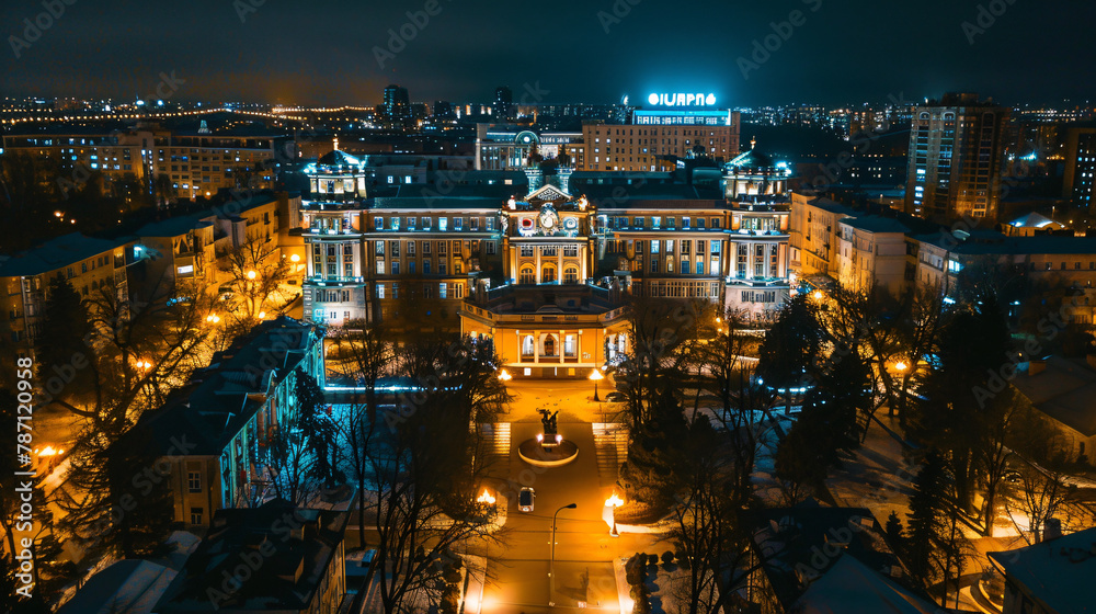 Tara's Shevchenko National University  in night.