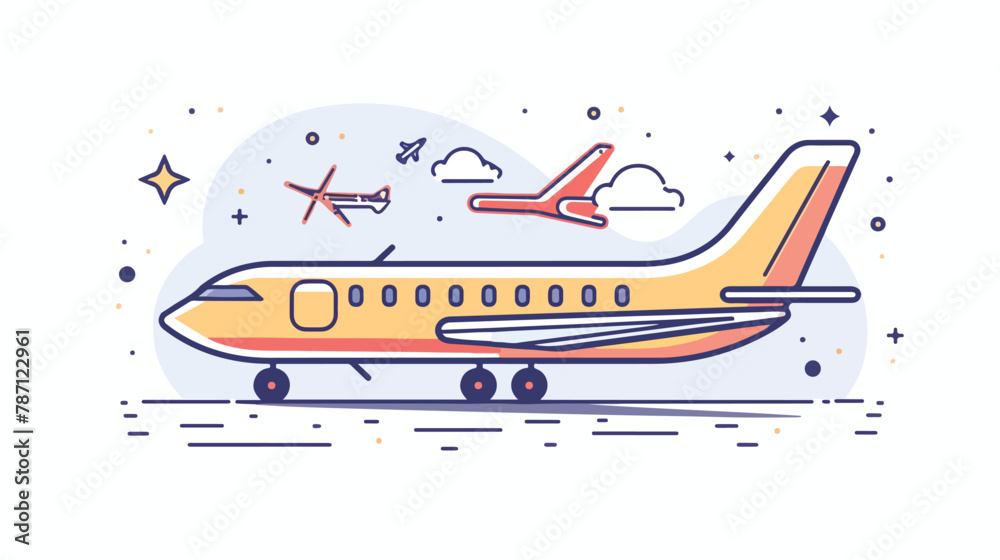 Aircraft isolated icon airline plane airplane linear