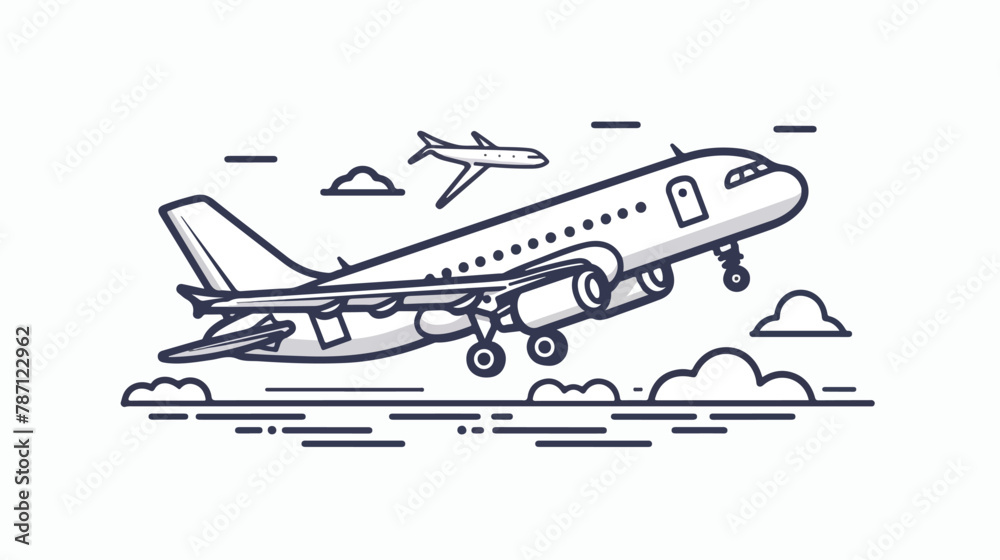 Aircraft isolated icon airline plane airplane linear