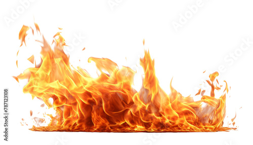 fire and flames isolated on transparent background cutout