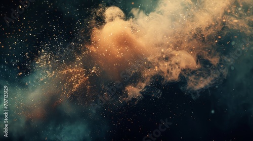 Abstract film texture background with grain dust and explosion