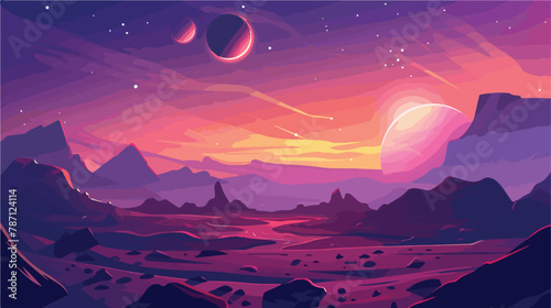 Alien planet landscape science fiction illustration