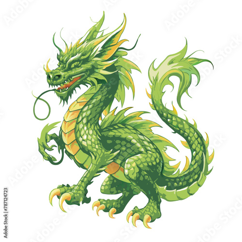 green dragon on white background