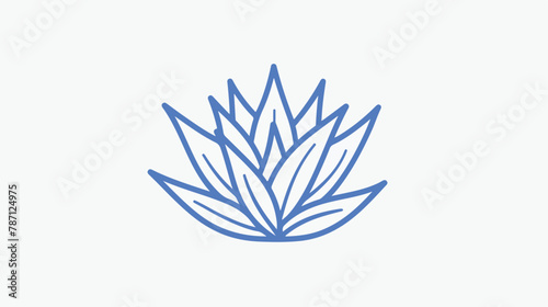 Aloe humilis plant icon blue outline style isolated Illustration photo