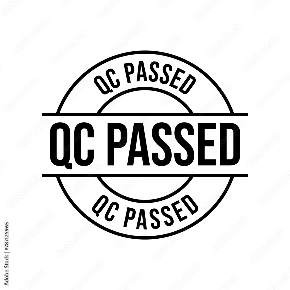 QC passed label. qc passed stamp. qc passed sticker design isolated on white background. QC passed label. qc passed stamp. qc passed sticker design isolated on white background.
