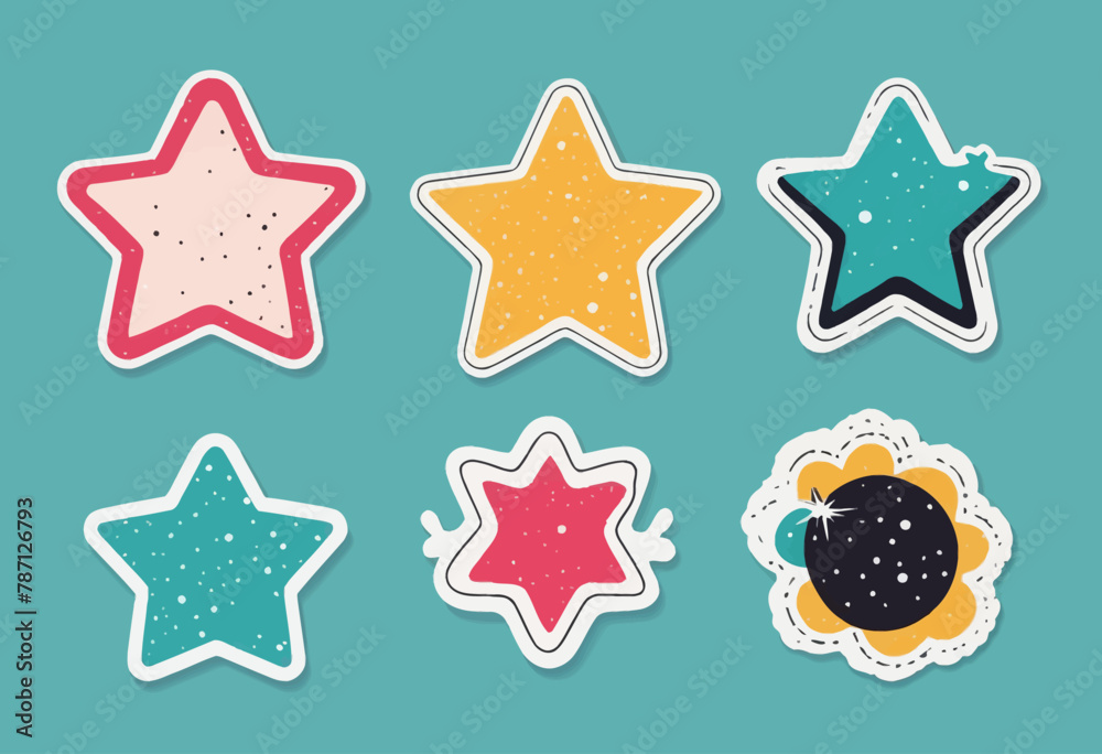 Color Graphic Modern Abstract Sticker Element in Hand Drawn Style Color Graphic Modern Abstract Sticker Element in Hand Drawn Style