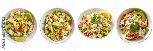 set of a Crab Salad with Avocado on a transparent background