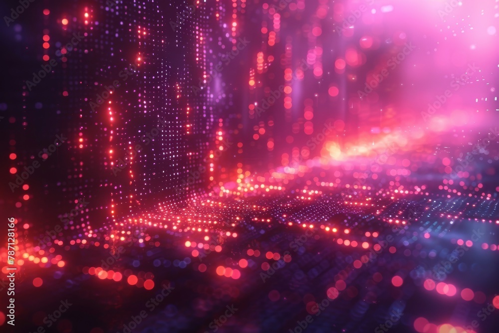 Captivating image of a glowing digital data stream in pink and purple, symbolizing connectivity Captivating image of a glowing digital data stream in pink and purple, symbolizing connectivity