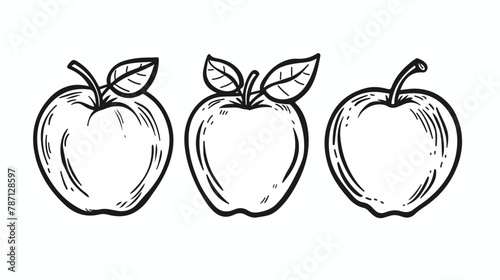 Apple fruit in continious line art drawing style.