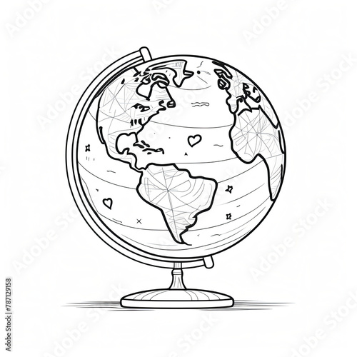 Globe geographical concept icon on isolated white background